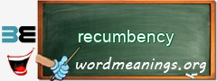 WordMeaning blackboard for recumbency